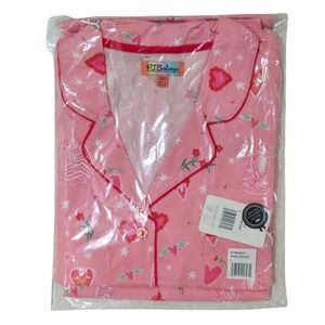 PJ Salvage Pajama Set Tiger Large Pink Orchid Top/Pants Whimsy Colorful 🐅🩷